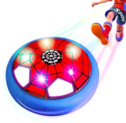 SpiderGoGo Balon Futbol Flotante Juguetes Niños,Spider Air Power Fútbol con Luces LED,Juegos Infantiles 3-10 Años,Juguetes Niños 3 4 5 6 7 8 Años,Regalo Niño 3-10 Años,Juegos de Exterior e Interior