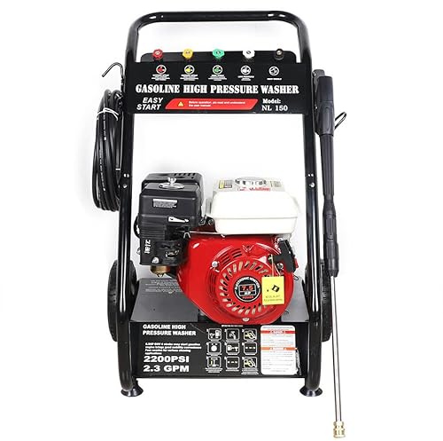 Idropulitrice a scoppio, idropulitrice professionale, motore a benzina da 7,5 CV, motore a benzina, pulitore per auto e terrazze, 190 Bar 4,9 kW