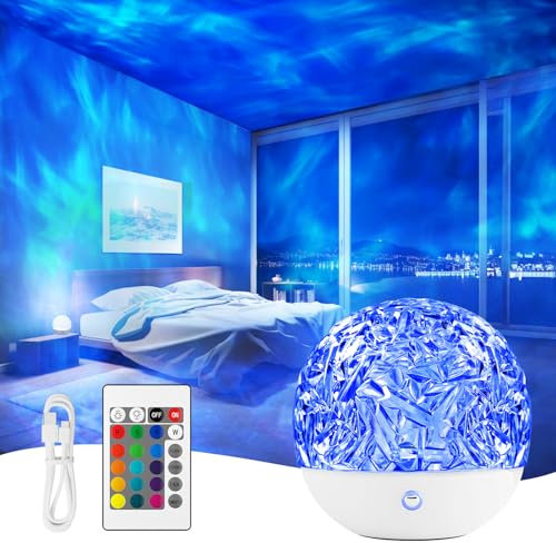 Fokky Galaxy Projector Light, 16 Colors Ocean Wave Sensory Light, Ocean Wave Projector with Remote Control, Star Light Projector Night Light for Kids, Light Projector for Kids Bedroom/Party/Game Rooms