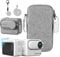 LEWOTE Accessories Kit Compatible with Insta360 GO 3S [Silicone Camera Case Cover and Lens Cap][2Pcs Screen Protector Film][Carrying Bag with Auto Locking Carabiner and Lock] (Grey)