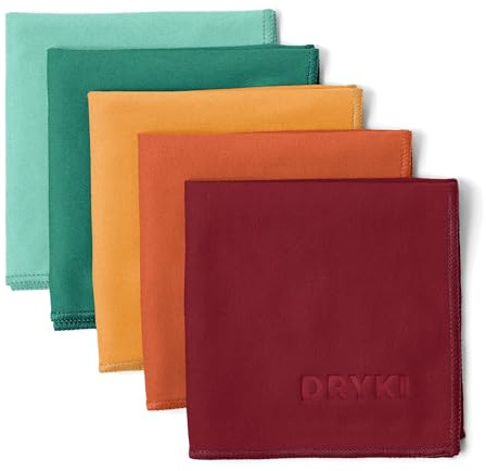 DRYKI Sweat Absorbing Handkerchiefs - The Original Pocket-Sized Sweat Towels - Quick-Dry Microfiber Sweat Rags for Face, Hands, & Body - Men & Women - Gym, Sports, and Work (Mountain: 5 Pack)