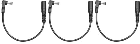 sourcing map 3pcs Replacement 5.5mm x 2.1mm Right Angle 90 Degree DC Power Male to Female Plug Jack Extension Cable Cord for DC Surveillance Camera LED, 0.2m