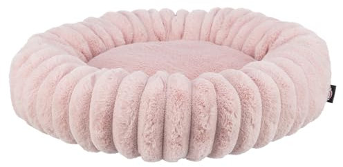 TRIXIE Hundebett Lonni 50 ø cm in rosa – rundes Kuschelbett mit weichem Samtbezug, Hundekorb für kleine Hunde, fest integriertes Kissen, rutschfester Boden - weich & waschbar – 37996