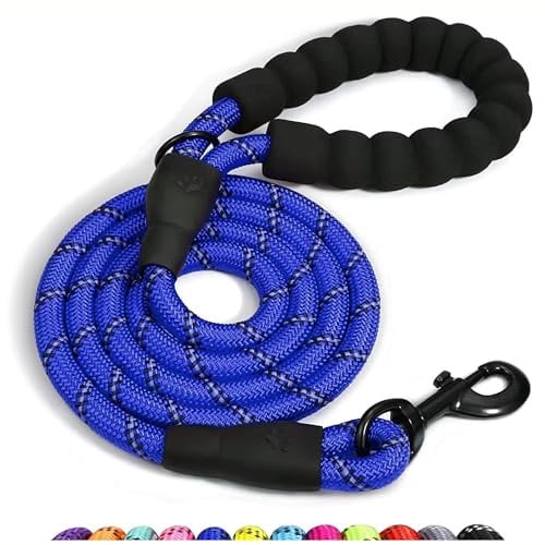 Spanner In The Works® | Blue Lead For Large Dogs - Reflective Dog Leash, 1.5 Metre Long Lead, Thick 13mm Anti Pull Leash | Comfort Handle, Dark Blue, Strong 360 Swivel