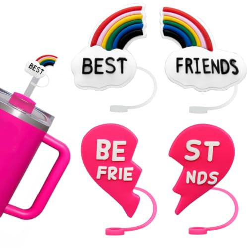 Strohhalm-Aufsätze für Stanley-Becher 30Z, rosa Stanley-Tasse, 400 ml Stanley-Becher, Neon-Stanley-Becher, Stich-Stanley-Becher, blauer Stanley-Tasse, Stanley-Tassen-Zubehör für beste Freunde, 4 Stück