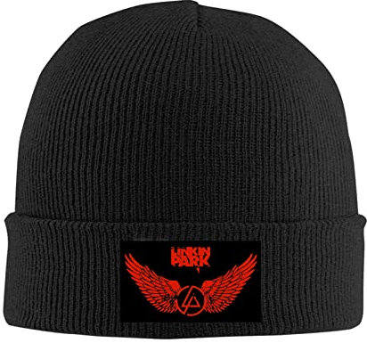 kenwozi Personalisierte Linkin Park Mütze, Wintermütze, Strickmütze, Schwarz, Schwarz , Einheitsgröße
