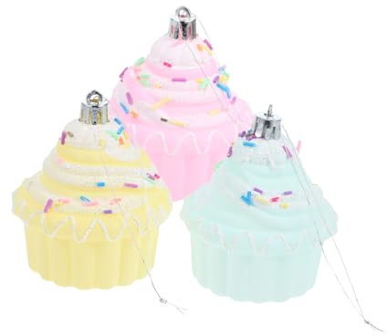 RORPOIR 3stücke Teiliges Cupcake Weihnachtsbaum Ornament Süßigkeitenfarbe Für Festliche Dekoration Und Teeparty Langlebig Und Charmant Realistische Nachbildung Für Weihnachten Und