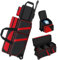 4-Ball Bowling Bag with Wheels, Multi-Pockets, Secure Buckle & Shoe Compartment, 3-Ball Add-On Tote (Red)