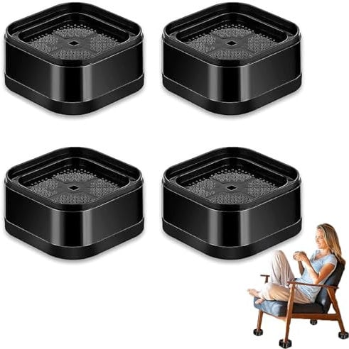 Pddenality 4 Pcs Bed Risers Heavy Duty Furniture Risers,chair raisers desk riser blocks,Furniture Raisers Blocks Heavy Duty Leg Risers for Table Legs Dresser Desk Couch Chair Sofa(Black