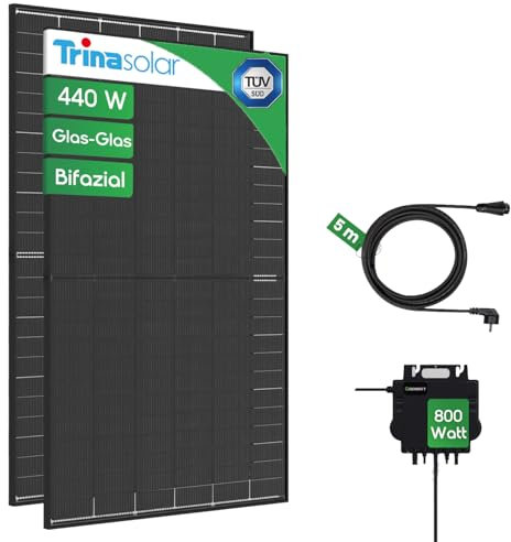 Balkonkraftwerk 800W steckerfertiges Komplettset mit NEO 800 und Trina 440W bifacial Modulen