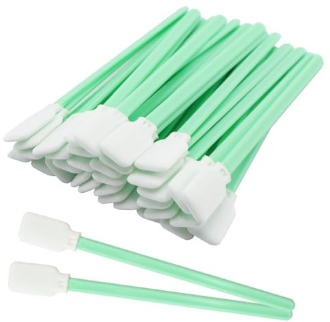 lyualma 100 Piezas Palillos de Esponja de Limpieza de Varillas de Limpieza Bastoncillos de Limpieza Largos Estéril de Algodón Rectangulares Largas para Limpieza