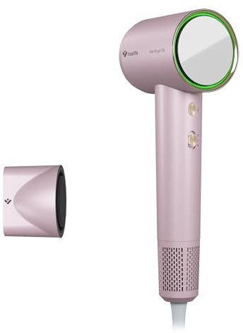 TrueLife HairDryer D6, Haartrockner mit Ionisator, Leistung bis zu 110.000 U/min, farbiger LED-Ring zur Temperaturanzeige, 3 Trockenstufen, 2 Geschwindigkeiten, Magnetaufsatz
