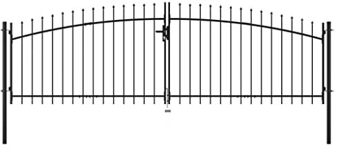Willood Doppelflügel Gartentor mit Speerspitzen 400×125 cm