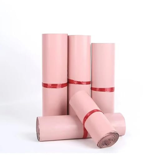 YINLUCK 50 Stück Versandbeutel, Kunststoff, Rosa, for Express-Verpackungsbeutel, Verdickte, wasserdichte Versandbeutel for Kleidungsstücke, Umschlagbeutel(15X27cm)