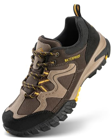 CC-Los Waterproof Walking Shoes for Women, Lightweight Hiking Shoes for Outdoor Climbing Dark Brown Wide Size 5.5