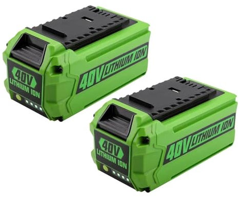 Batterie de Rechange Li-ION 6Ah – Compatible avec GreenWorks G-Max 40V 29462 et 29472 – for tondeuses à Gazon et Outils électriques 20302, 20672, 20202 et 20322(2pcs)