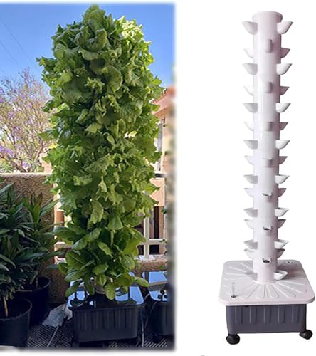 Hydrokultur-Anbausystem-Kit-Turm, Bester großer Kräutergarten, Salat, Tomaten, Gemüse, Kräuter, für drinnen und draußen, 45-Pod-Hydrokultur-Anbausystem