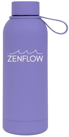 ZenFlow Stainless Steel Water Bottle 500ml – Reusable Insulated Flask – Keeps Drinks Cold 24h / Hot 12h – BPA-Free, Leakproof, Eco-Friendly – for Gym, Sports, Travel, Office (Lavender Purple)