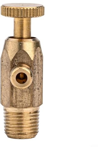 Brass Air Vent Valve for Heating System – Manual Radiator Bleed Valve, Air Pressure Release Valve for Water Heater & Cast Iron Radiators(12 thread)