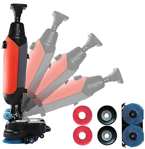 WYBYYDS Lucidatrice per Pavimenti Commerciale, Larghezza 430 mm, Macchina per la Pulizia di tappeti ad Alta velocità, lavasciuga Pavimenti Senza Fili, Batteria da 36 V/10,5 Ah Red