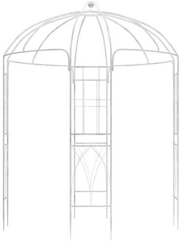 Pavillon Lotta mit Rankhilfe - 200x200x270cm, Metall, Antik-Weiß | Gartenpavillon Zierpavillon Gartendeko
