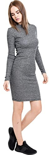 Urban Classics Vestido Mujer Acanalado Mujer Vestido Corto Gris Marengo L