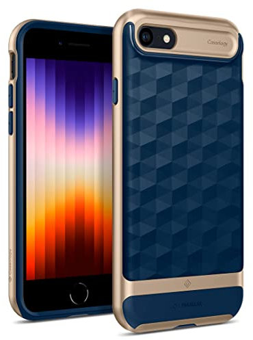 Caseology Parallax Hülle Kompatibel mit iPhone SE 2022 5G Kompatibel mit iPhone SE 2020 und iPhone 7 und iPhone 8 - Navy Blue