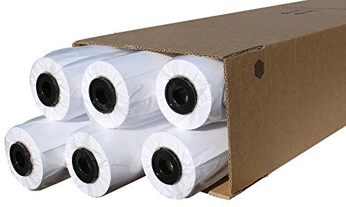 CABRO Plotterpapier Report 80 g/m² – Rolle 914 mm x 50 m | Hülse 50 mm | Weißes, unbeschichtetes CAD‑ & Inkjet-Papier für technische Zeichnungen & Pläne - 6 Rollen