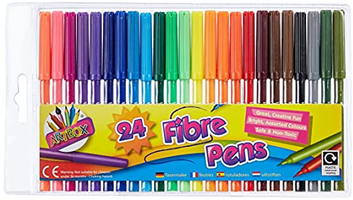 ART BOX Fasermalstift mit feiner Spitze, 24 Stück