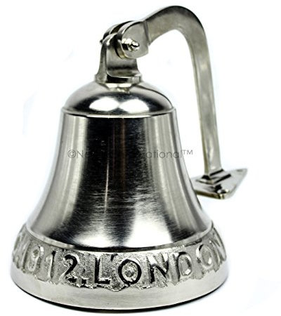 Nagina International Titanic 1912 London Nautical Piratenboot Dekor Schiffsglocke | Maritime Antique Decor Nickel Plated Bell