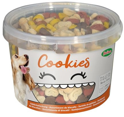 Bubimex - Biscotti per cani - Biscotti premio ideale per allenare - Basso contenuto di grassi - Snack Training - Adatto a tutte le razze e dimensioni di cane - Secchio da 1,3 kg