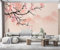 MIWEI Wallpaper Papier Peint Panoramique Le Beau Cerisier Mur À L'Arrière Plan Bon Coup De Pinceau Fleur Et L'Oiseau Papier Peint Nature Intissé Murale Chambre Salon（350cmX256cm）