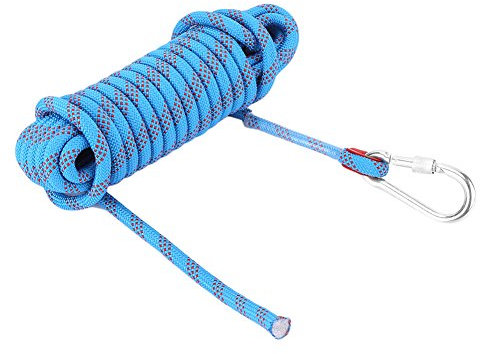 12mm Corda da Arrampicata, Corde di Sopravvivenza con Cordino da Paracord con Moschettone Accessorio per Corda Rampicante(10M) Protezione d'emergenza