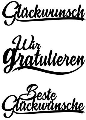 Ideen mit Herz Stanzschablonen, Schriften, Glückwünsche 1, 2,4cm bis 8,3 cm, 3 Stück