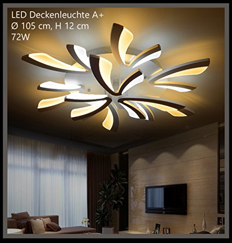 XW062-9 NEU Euroton Weiß LED Deckenleuchte mit Fernbedienung Lichtfarbe/Helligkeit (XW062-9 Weiß)