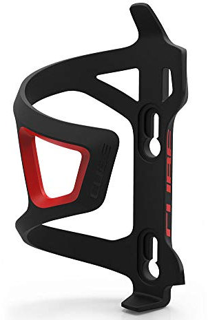 Cube HPP Side-Loading Cycling Bottle Cage - Black/Red, Right Sided Loading/Bicycle Cycling Cycle Biking Bike Riding Ride Mountain MTB Road Bottle Bidon Vessel Flask Holder Mount Lightweight Part