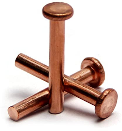 MroMax Lot de 200 rivets à tête plate en cuivre massif Diamètre 3 mm Longueur 8 mm, MRO1900906N-0076, 3 x 20, 50PCS