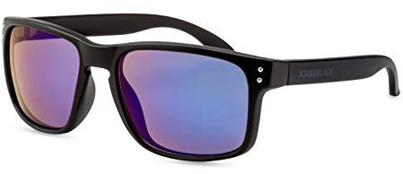 Back in Black Herren Sonnenbrille/Sportliche Sonnenbrille mit eckiger Fassung/Blau verspiegelt F2509840