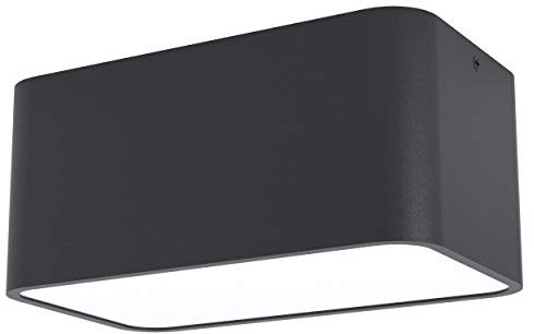 EGLO Deckenlampe Grimasola, 2 flammige Aufbauleuchte aus Aluminium, Stahl und Kunststoff, Deckenleuchte in Schwarz, Weiß, Aufbaulampe mit E27 Fassung, L 24 cm