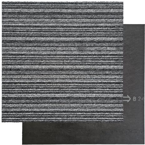 Teppichfliesen 50x50 cm grau liniert VIENNA/OFFICE 7782 - 5m² Paket, Teppichboden für Büro, Hotel, Geschäft und Wohnzimmer