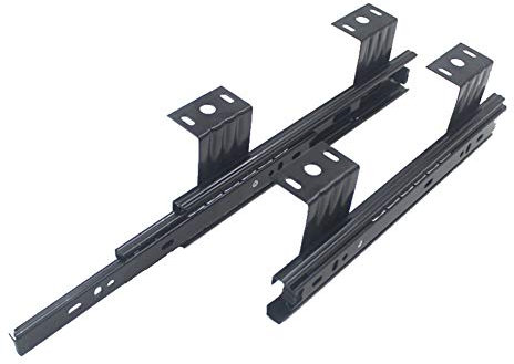 JYING Lift the Keyboard Slide,250mm (10inch), 300mm (12inch) Computer Drawer Tray Ball Bearing Drawer Rail,3 Sections Fully Extension Drawer Runner,Black (1 Pair)