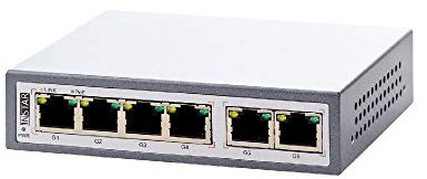 INSTAR IN-PoE 4200 PoE Switch - Gigabit - 10/100/1000 Mbit/s - Power Over Ethernet - 4X PoE Ports + 2X Uplink - IEEE 802.3af und 802.3at - max. 110 Watt - 30 Watt pro Port