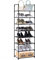 YOUDENOVA Schuhregal 5-10 Ebenen Schuhaufbewahrung aus Metall 150 x 93 x 30 cm Schuhschrank für bis zu 50 Paar Schuhe Schuhablage (Schwarz Schmal)