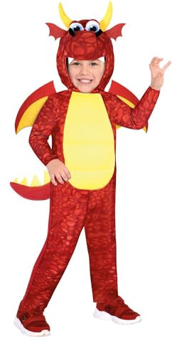 amscan 9912032 Désguisements Rouge Dragon Pour Enfants 6-8 Ans