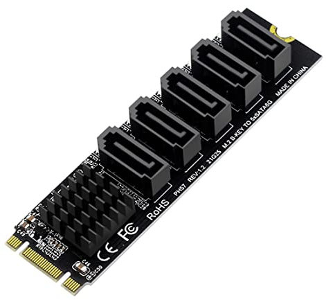 ChenYang M.2 B+M-Key NGFF a 5 porte SATA 3.0 moltiplicatore adattatore scheda di estensione per scheda madre SATA Hard Drive estensione porta JMB575 Chipset