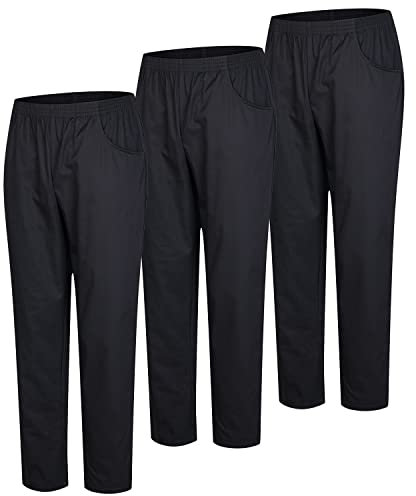 MISEMIYA - Packung 3 Stück - Unisex SANITÄRHOSE - MEDIZINISCHE Uniformen SANITÄR Uniformen Arbeitshose - Ref. 8312 * 3 Stück - X-Large, Schwarz 21