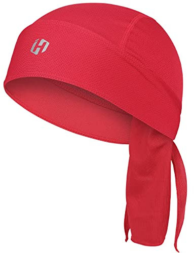 HASAGEI Sports Bandana Cap, Kopftuch Herren Damen, Sommer Laufmütze, Elastizität Atmungsaktiv nimmt Schweiß Biker Bandana (Rot)
