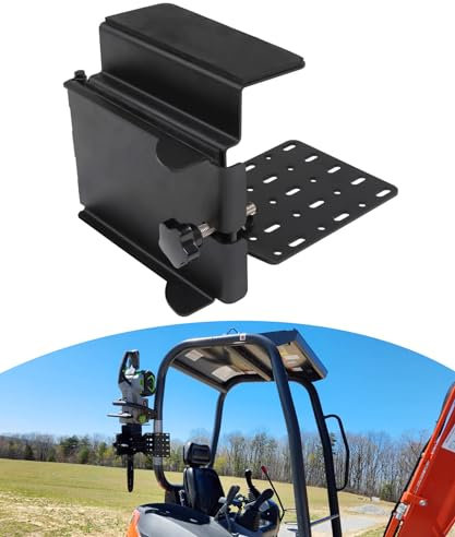 ELITEWILL Adjustable ATV Chainsaw Mount Bracket, Universal Saw Press Chainsaw Rack Holder for UTV with Theft Deterrent Cover Fit for ATV UTV Roll Bars