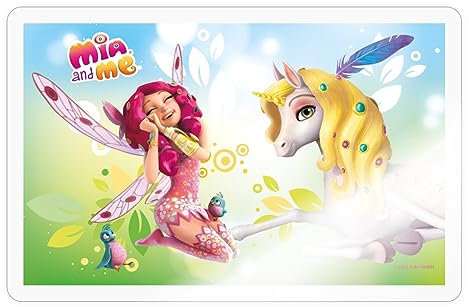 Spreadshirt Mia and Me Onchao Und Mia Magie Sticker Aufkleber, 10 x 10 cm, Transparent glänzend