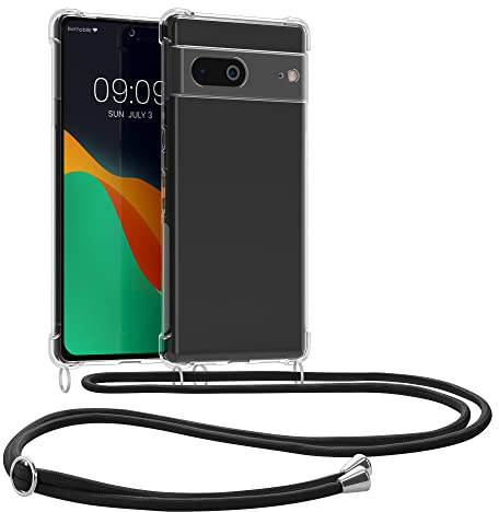 kwmobile Necklace Case kompatibel mit Google Pixel 7 Hülle - Silikon Cover mit Handykette - Band Handyhülle Transparent